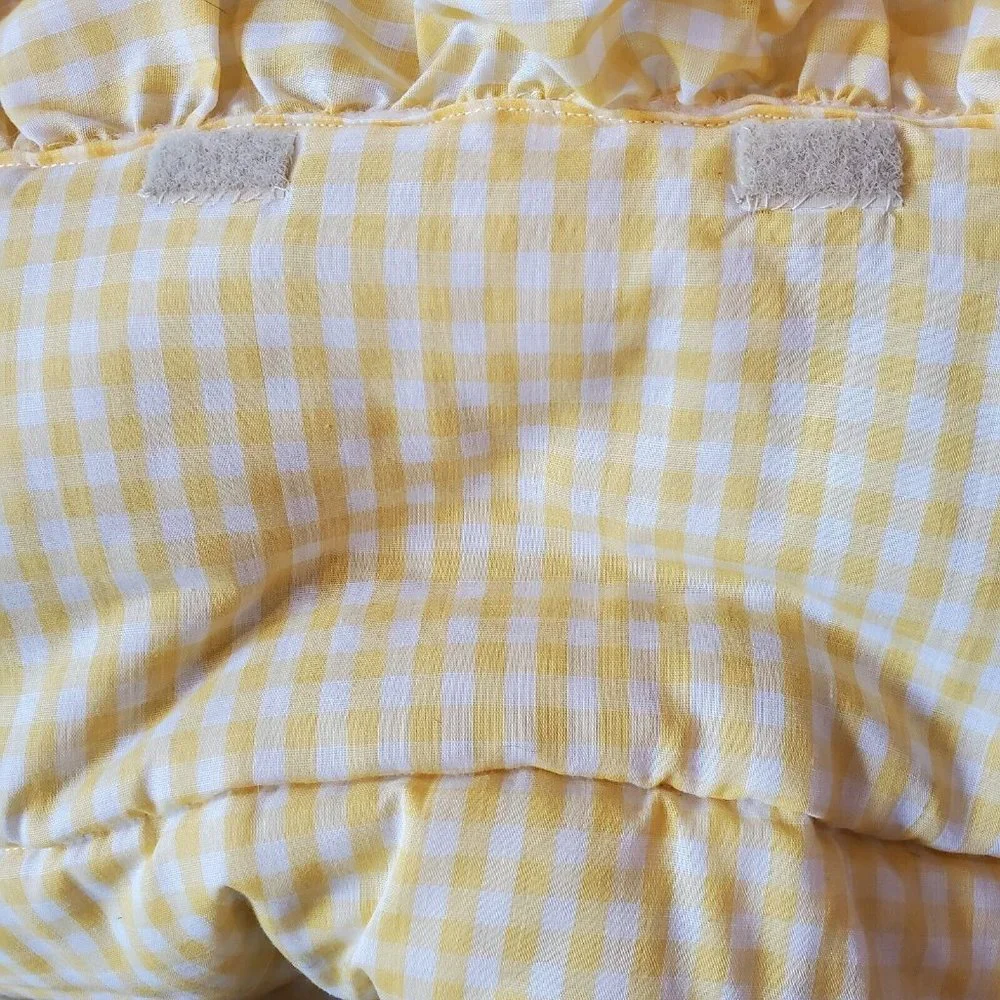 Vintage ABC Animal Nany Nursery Quilt Tapestry Yellow Plaid Wall Hanging 44 X 51